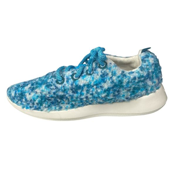 Allbirds Women’s Wool Runner Fluff Blue White Lace Up Sneaker Size US 9 - Picture 3 of 11